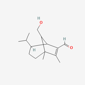 molecular formula C15H24O2 B1201029 8-(Hydroxymethyl)-1,7-dimethyl-4-propan-2-ylbicyclo[3.2.1]oct-6-ene-6-carbaldehyde 