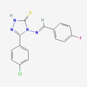 5-(4-chlorophenyl)-4-{[(E)-(4-fluorophenyl)methylidene]amino}-4H-1,2,4-triazol-3-yl hydrosulfide