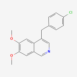 molecular formula C18H16ClNO2 B1201036 6,7-Dimethoxy-4-(4-chlorobenzyl)isoquinoline CAS No. 32871-99-1
