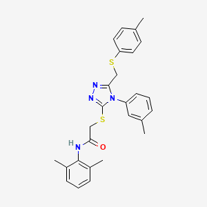 N-(2,6-Dimethylphenyl)-2-[(4-(3-methylphenyl)-5-{[(4-methylphenyl)sulfanyl]methyl}-4H-1,2,4-triazol-3-YL)sulfanyl]acetamide