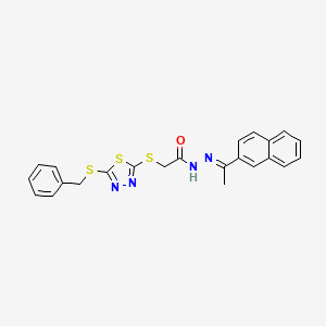 2-{[5-(benzylsulfanyl)-1,3,4-thiadiazol-2-yl]sulfanyl}-N'-[(E)-1-(2-naphthyl)ethylidene]acetohydrazide