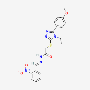 2-{[4-ethyl-5-(4-methoxyphenyl)-4H-1,2,4-triazol-3-yl]sulfanyl}-N'-[(E)-(2-nitrophenyl)methylidene]acetohydrazide