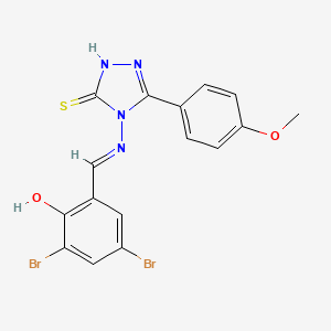 4-{[(E)-(3,5-dibromo-2-hydroxyphenyl)methylidene]amino}-5-(4-methoxyphenyl)-2,4-dihydro-3H-1,2,4-triazole-3-thione