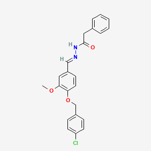 molecular formula C23H21ClN2O3 B12010456 N'-(4-((4-Chlorobenzyl)oxy)-3-methoxybenzylidene)-2-phenylacetohydrazide CAS No. 357641-68-0