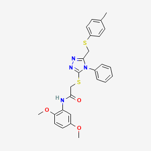 N-(2,5-dimethoxyphenyl)-2-[(5-{[(4-methylphenyl)sulfanyl]methyl}-4-phenyl-4H-1,2,4-triazol-3-yl)sulfanyl]acetamide