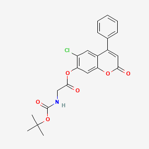 (6-chloro-2-oxo-4-phenylchromen-7-yl) 2-[(2-methylpropan-2-yl)oxycarbonylamino]acetate