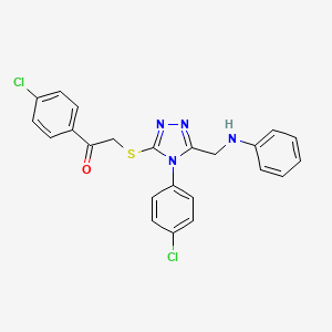 1-(4-Chlorophenyl)-2-((4-(4-chlorophenyl)-5-((phenylamino)methyl)-4H-1,2,4-triazol-3-yl)thio)ethanone