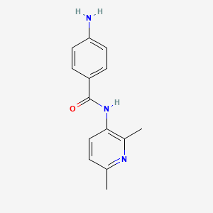 molecular formula C14H15N3O B12010609 Pyridine, 3-(p-aminobenzamido)-2,6-dimethyl- CAS No. 36987-32-3