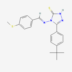 5-(4-Tert-butylphenyl)-4-({(E)-[4-(methylsulfanyl)phenyl]methylidene}amino)-4H-1,2,4-triazol-3-YL hydrosulfide