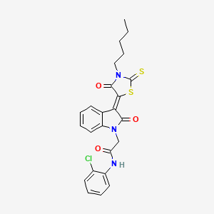 N-(2-chlorophenyl)-2-[(3Z)-2-oxo-3-(4-oxo-3-pentyl-2-thioxo-1,3-thiazolidin-5-ylidene)-2,3-dihydro-1H-indol-1-yl]acetamide