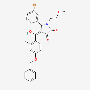 (4E)-4-{[4-(benzyloxy)-2-methylphenyl](hydroxy)methylidene}-5-(3-bromophenyl)-1-(2-methoxyethyl)pyrrolidine-2,3-dione