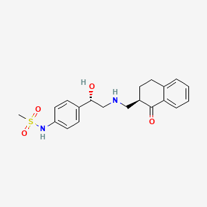 molecular formula C20H24N2O4S B1201071 N-[4-[(1S)-1-hydroxy-2-[[(2R)-1-oxo-3,4-dihydro-2H-naphthalen-2-yl]methylamino]ethyl]phenyl]methanesulfonamide CAS No. 129314-29-0