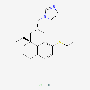 molecular formula C21H29ClN2S B1201074 1-((3alpha-Ethyl-9-(ethylthio)-2,3,3alpha,4,5,6-hexahydro-1H-phenalen-2-yl)methyl)-1H-imidazole CAS No. 148714-92-5