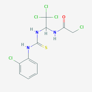 2-CL-N-(2,2,2-Trichloro-1-(((2-chloroanilino)carbothioyl)amino)ethyl)acetamide