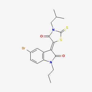 molecular formula C18H19BrN2O2S2 B12010777 5-(5-Bromo-2-oxo-1-propylindolin-3-ylidene)-3-isobutyl-2-thioxothiazolidin-4-one CAS No. 617698-09-6