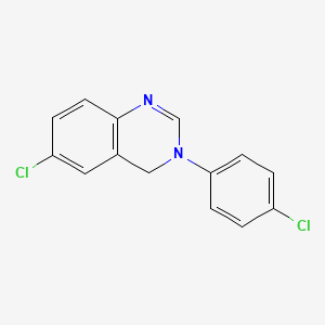 molecular formula C14H10Cl2N2 B12010829 6-Chloro-3-(4-chlorophenyl)-3,4-dihydroquinazoline CAS No. 959-05-7