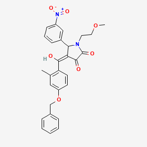 (4E)-4-{[4-(benzyloxy)-2-methylphenyl](hydroxy)methylidene}-1-(2-methoxyethyl)-5-(3-nitrophenyl)pyrrolidine-2,3-dione