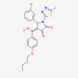 molecular formula C24H22BrN3O4S B12010928 5-(3-Bromophenyl)-4-(4-butoxybenzoyl)-3-hydroxy-1-(5-methyl-1,3,4-thiadiazol-2-yl)-1H-pyrrol-2(5H)-one CAS No. 609795-78-0