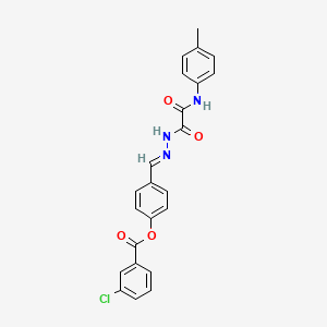 molecular formula C23H18ClN3O4 B12010933 4-(2-(Oxo(4-toluidino)acetyl)carbohydrazonoyl)phenyl 3-chlorobenzoate CAS No. 764653-68-1