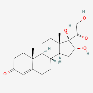 molecular formula C21H30O5 B1201098 Pregn-4-ene-3,20-dione, 16,17,21-trihydroxy-, (16alpha)- CAS No. 21356-07-0