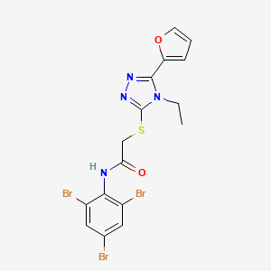 2-((4-Ethyl-5-(furan-2-yl)-4H-1,2,4-triazol-3-yl)thio)-N-(2,4,6-tribromophenyl)acetamide