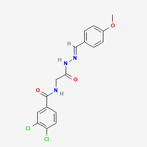 molecular formula C17H15Cl2N3O3 B12011000 3,4-Dichloro-N-(2-(2-(4-methoxybenzylidene)hydrazino)-2-oxoethyl)benzamide CAS No. 767314-42-1