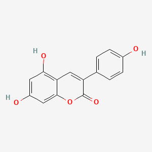 molecular formula C15H10O5 B12011007 5,7-dihydroxy-3-(4-hydroxyphenyl)-2H-chromen-2-one 