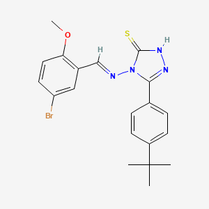 4-{[(E)-(5-bromo-2-methoxyphenyl)methylidene]amino}-5-(4-tert-butylphenyl)-2,4-dihydro-3H-1,2,4-triazole-3-thione