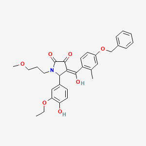 molecular formula C31H33NO7 B12011036 4-(4-(Benzyloxy)-2-methylbenzoyl)-5-(3-ethoxy-4-hydroxyphenyl)-3-hydroxy-1-(3-methoxypropyl)-1H-pyrrol-2(5H)-one CAS No. 488731-98-2