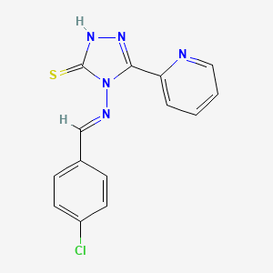 4-[(4-chlorobenzylidene)amino]-3-(2-pyridyl)-1H-1,2,4-triazole-5-thione