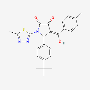 molecular formula C25H25N3O3S B12011105 (4E)-5-(4-tert-butylphenyl)-4-[hydroxy(4-methylphenyl)methylidene]-1-(5-methyl-1,3,4-thiadiazol-2-yl)pyrrolidine-2,3-dione 