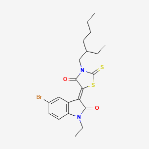 (3Z)-5-bromo-1-ethyl-3-[3-(2-ethylhexyl)-4-oxo-2-thioxo-1,3-thiazolidin-5-ylidene]-1,3-dihydro-2H-indol-2-one