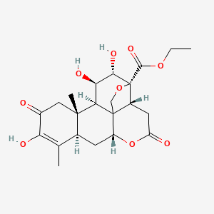 molecular formula C22H28O9 B1201114 Ethyl 3,11,12-trihydroxy-2,16-dioxo-13,20-epoxypicras-3-en-21-oate 