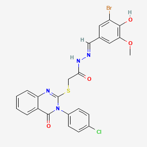 N'-[(E)-(3-Bromo-4-hydroxy-5-methoxyphenyl)methylidene]-2-{[3-(4-chlorophenyl)-4-oxo-3,4-dihydro-2-quinazolinyl]sulfanyl}acetohydrazide