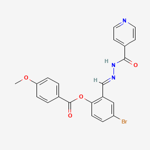 4-Bromo-2-(2-isonicotinoylcarbohydrazonoyl)phenyl 4-methoxybenzoate