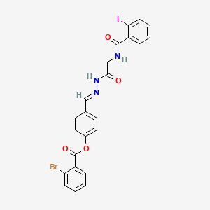 4-(2-(((2-Iodobenzoyl)amino)acetyl)carbohydrazonoyl)phenyl 2-bromobenzoate