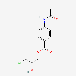 molecular formula C12H14ClNO4 B1201127 Benzoic acid, 4-(acetylamino)-, 3-chloro-2-hydroxypropyl ester CAS No. 75645-15-7