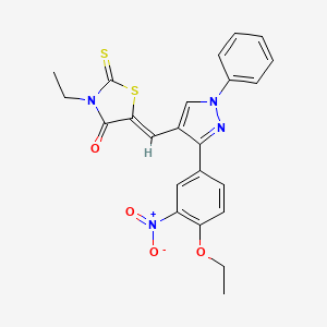 5-((3-(4-Ethoxy-3-nitrophenyl)-1-phenyl-1H-pyrazol-4-yl)methylene)-3-ethyl-2-thioxothiazolidin-4-one