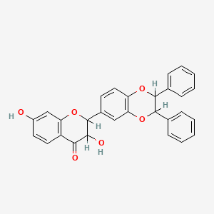 B1201129 3,7-Dihydroxy-2-((2,3-diphenyl)-1,4-benzdioxan-6-yl)chroman-4-one CAS No. 79986-04-2