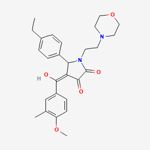 molecular formula C27H32N2O5 B12011321 5-(4-Ethylphenyl)-3-hydroxy-4-(4-methoxy-3-methylbenzoyl)-1-(2-morpholinoethyl)-1H-pyrrol-2(5H)-one CAS No. 488727-39-5