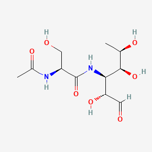 molecular formula C11H20N2O7 B1201133 3-((N-Acetylseryl)amino)-3,6-dideoxyglucose CAS No. 84356-77-4