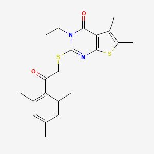 3-Ethyl-2-((2-mesityl-2-oxoethyl)thio)-5,6-dimethylthieno[2,3-d]pyrimidin-4(3H)-one