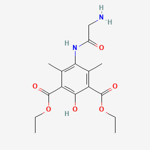 molecular formula C16H22N2O6 B1201140 5-Aminoacetamido-4,6-dimethyl-2-hydroxyisophthalic acid diethyl ester CAS No. 88526-45-8
