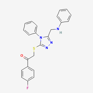 1-(4-Fluorophenyl)-2-((4-phenyl-5-((phenylamino)methyl)-4H-1,2,4-triazol-3-yl)thio)ethanone