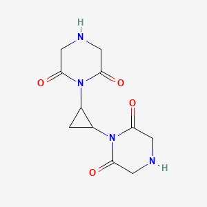 molecular formula C11H14N4O4 B1201144 trans-4,4'-(1,2-Cyclopropandiyl)bis(2,6-piperazinedione) CAS No. 62490-99-7
