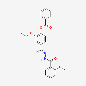 2-Ethoxy-4-(2-(2-methoxybenzoyl)carbohydrazonoyl)phenyl benzoate