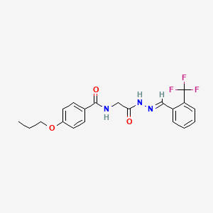 molecular formula C20H20F3N3O3 B12011518 N-(2-Oxo-2-(2-(2-(trifluoromethyl)benzylidene)hydrazino)ET)-4-propoxybenzamide CAS No. 767289-78-1