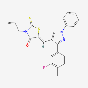 (5Z)-3-Allyl-5-{[3-(3-fluoro-4-methylphenyl)-1-phenyl-1H-pyrazol-4-YL]methylene}-2-thioxo-1,3-thiazolidin-4-one