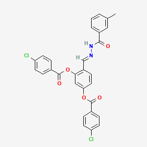 [3-(4-chlorobenzoyl)oxy-4-[(E)-[(3-methylbenzoyl)hydrazinylidene]methyl]phenyl] 4-chlorobenzoate