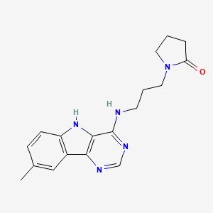 molecular formula C18H21N5O B1201156 1-[3-[(8-methyl-5H-pyrimido[5,4-b]indol-4-yl)amino]propyl]-2-pyrrolidinone 